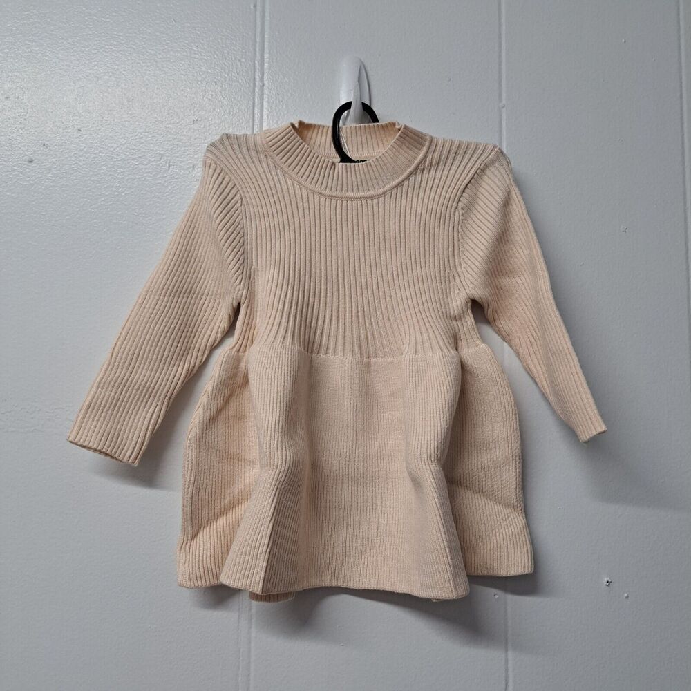 Myggpp Toddler Baby Girls Long Sleeve Casual Dress Party Beige 12-18‎ months